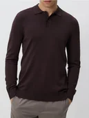 Swetry męskie - Reserved - Wiskozowy sweter polo - ciemnobrązowy - miniaturka - grafika 1