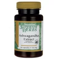 Zioła - Swanson, Usa Ashwagandha extract 450mg Suplement diety 60 kaps. - miniaturka - grafika 1