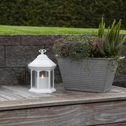 Lampy ogrodowe - Lampa stołowa LED Linta w kształcie latarni, biała - miniaturka - grafika 1