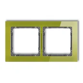 Klawisze i ramki - Karlik Ramka podwójna DECO efekt szkła zielony/grafit - miniaturka - grafika 1