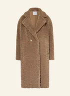 Płaszcze damskie - Rino & Pelle Płaszcz Z Pluszowego Materiału beige - miniaturka - grafika 1