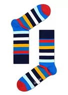 Skarpetki męskie - Happy Socks Stripe, kolorowe i zabawne, Skarpety dla kobiet i mężczyzn, Niebieski-Pomarańczowy-Czerwony-Biały (41-46) - miniaturka - grafika 1