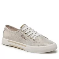 Trampki damskie - Tenisówki Pepe Jeans - Brady Party W PLS31439 Gold 099 - miniaturka - grafika 1
