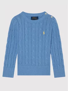 Swetry dla chłopców - Ralph Lauren Polo Sweter Cable 311737921026 Niebieski Regular Fit - grafika 1