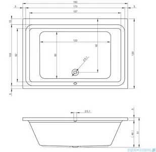 Riho Limited Olivia wanna prostokątna 180x120cm z hydromasażem THERMAE LINE lewa B064004005 - Wanny z hydromasażem - miniaturka - grafika 2