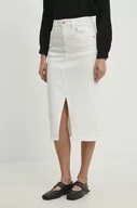 Spódnice - Answear Lab spódnica jeansowa kolor biały midi prosta - miniaturka - grafika 1