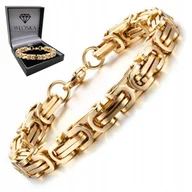 Bransolety męskie - Elegancka Bransoletka Złota Męska Bransoleta Splot Królewski Bizantyjski - miniaturka - grafika 1