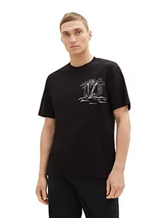 TOM TAILOR Denim Koszulka męska 1036479, 2999, czarna, S, 2999 - Black, S - Koszulki męskie - miniaturka - grafika 1