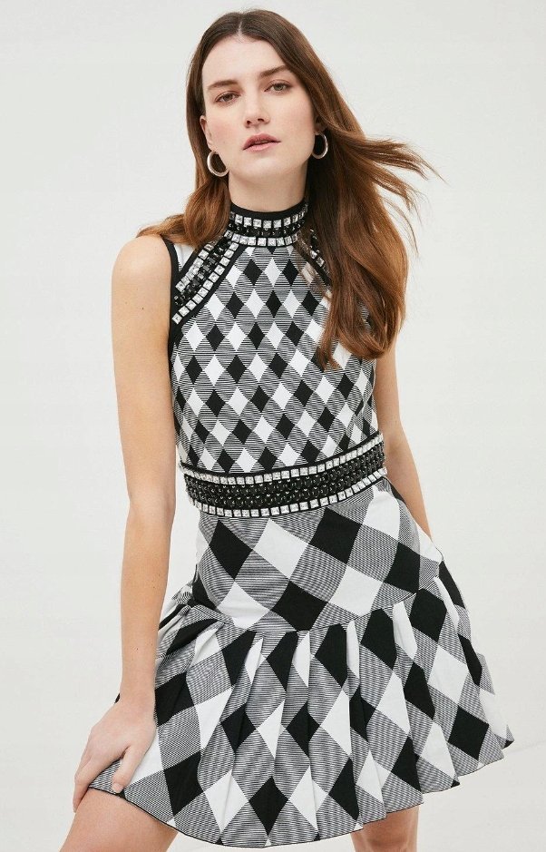 KAREN MILLEN SUKIENKA ELEGANCKA CYRKONIE M 1Y1T