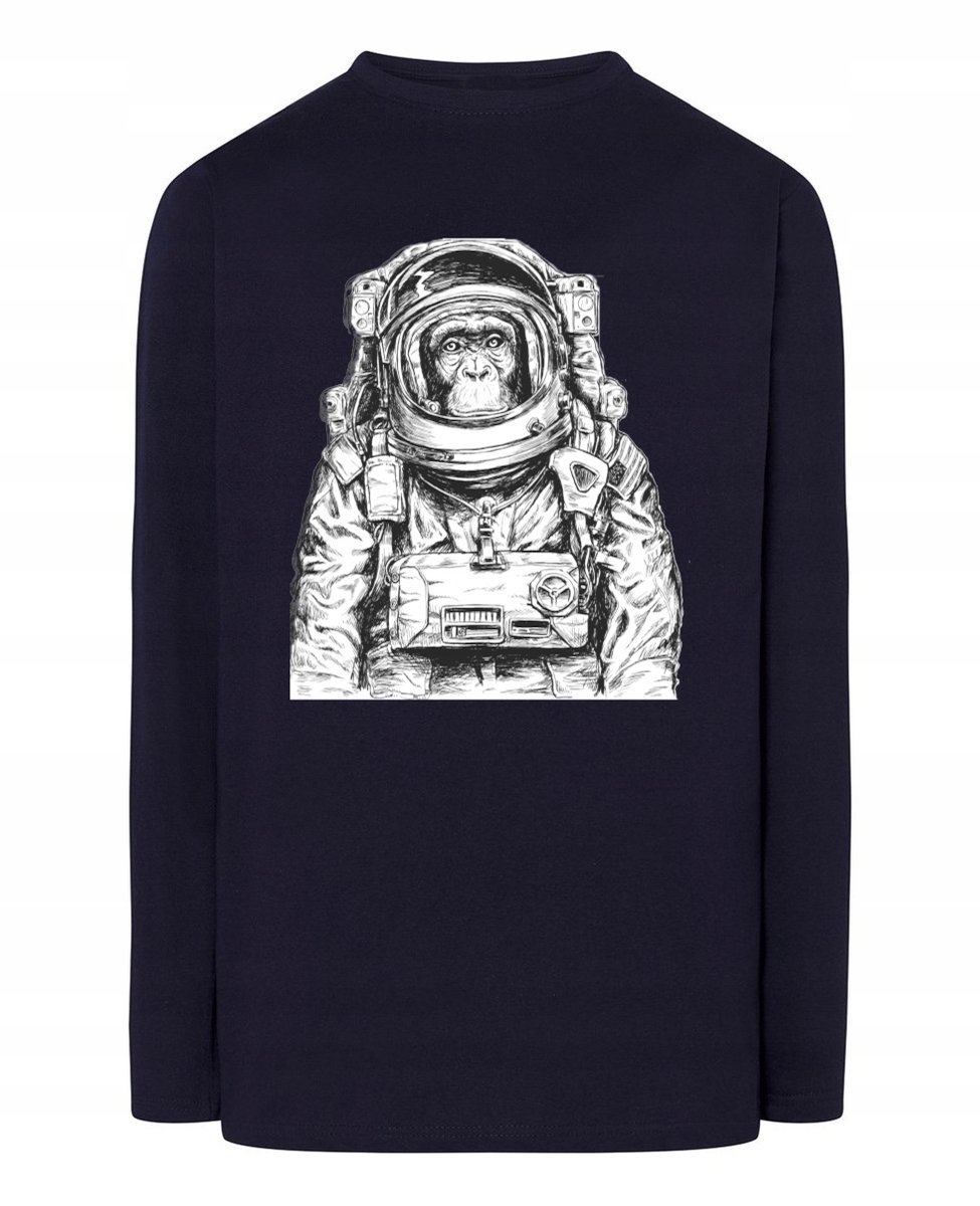 Longsleeve męski nadruk Małpa Astronauta r.5XL