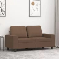 Sofy i kanapy - vidaXL Sofa 2-osobowa, brązowa, 120 cm, tapicerowana tkaniną - miniaturka - grafika 1