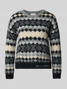 Sweter z dzianiny o kroju regular fit z dodatkiem wełny model ‘CELESTINE’ - Swetry damskie - miniaturka - grafika 1