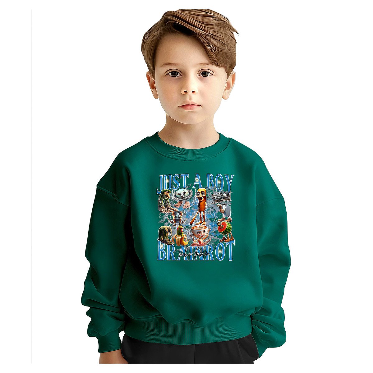 BLUZA DZIECIĘCA ITALIAN BRAINROT JUST A BOY 134-140 DLA CHŁOPCA DZIEWCZYNKI