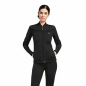 Akcesoria jeździeckie - Ariat Bluzka damska ASCENT FULL ZIP - black - miniaturka - grafika 1