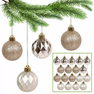 Złote bombki choinkowe, zestaw bombek, ozdoby choinkowe 4cm, 18 szt. 1 paczka - Bombki - miniaturka - grafika 1