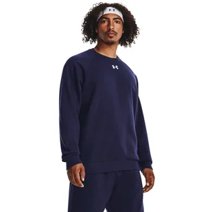 Bluza męska UNDER ARMOUR Sportowa Rival Fleece Crew Granatowa - Bluzy męskie - miniaturka - grafika 3