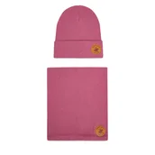 Czapki dla dzieci - Komplet czapka i komin Beverly Hills Polo Club CEO-BHPC-ACCCS-02 Różowy - miniaturka - grafika 1