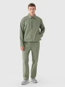 Spodnie męskie - 4F Spodnie casual męskie - oliwkowe/khaki XXL - miniaturka - grafika 1