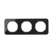 Klawisze i ramki - Berker Ramka potrójna potrójna R.1 - szkło czarne - miniaturka - grafika 1