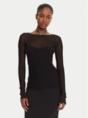 Swetry damskie - Patrizia Pepe Sweter 8K0305/K143-K103 Czarny Regular Fit - miniaturka - grafika 1