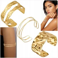 Bransoletki - 3X BRANSOLETKA NA RAMIE ZESTAW BRANSOLETEK W KOLORZE ZŁOTYM 3 X BRANSOLETKI - miniaturka - grafika 1