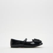 Buty dla dziewczynek - Reserved - Baleriny z kokardą - Czarny - miniaturka - grafika 1