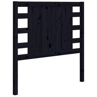 Lumarko Wezgłowie łóżka, czarne, 96x4x100 cm, lite drewno sosnowe - Inne meble do sypialni - miniaturka - grafika 3