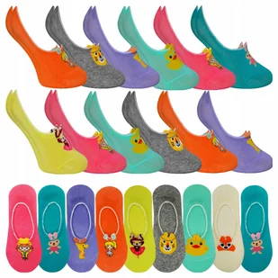 Stopki Damskie Bawełna Balerinki Skarpetki Sylikon na pięcie 12-PAR 35-38 - Skarpetki damskie - miniaturka - grafika 1