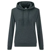 Bluzy damskie - Bluza damska z kapturem Hooded Sweat Fruit of the Loom Dark Heather Grey S - miniaturka - grafika 1