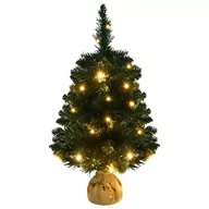 Choinki - vidaXL, Sztuczna choinka ze stojakiem i światełkami led, Zielona, 60 cm - miniaturka - grafika 1