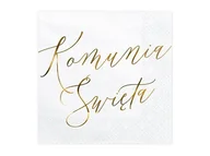 Pamiątka Pierwszej Komunii Świętej - Party Deco Serwetki komunijne Komunia Święta - 33 cm - 20 szt. SP33-90-019ME - miniaturka - grafika 1