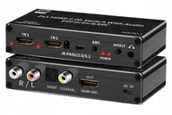 Kable - Switch Hdmi 2.0 2X1 Rozdzielac Ekstraktor Spdif 4K - miniaturka - grafika 1