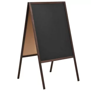 Dwustronna tablica kredowa, stojąca, drewno cedrowe, 60 x 80 cm - Tablice i flipcharty - miniaturka - grafika 1