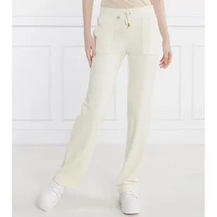 Juicy Couture Spodnie dresowe Del Ray Classic Velour Pant Pocket Design GOLD HW | Regular Fit - Dresy damskie - miniaturka - grafika 1