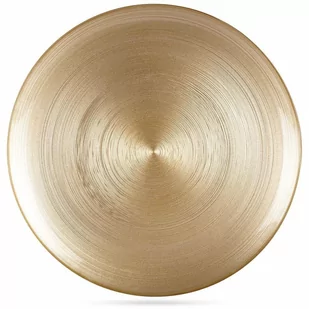 Talerz obiadowy płaski płytki duży szklany złoty / patera 32,5 cm kod: O-139267 - Talerze - miniaturka - grafika 1