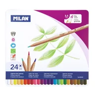 Kredki, ołówki, pastele i pisaki - MILAN Kredki ołówkowe sześciokątne 24 kolorów w metalowym opakowaniu - miniaturka - grafika 1