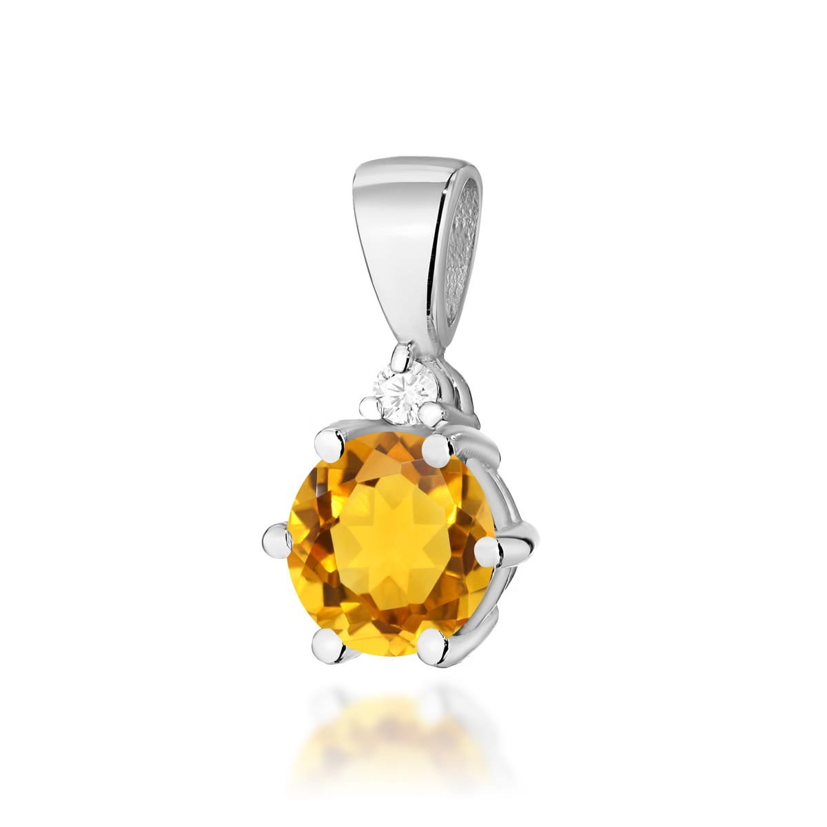 Złota zawieszka / wisiorek Cytryn 0,50ct białe złoto pr. 585