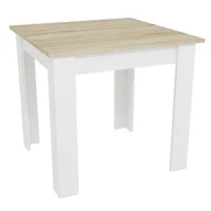 Stoły - Klasyczny kwadratowy stół dąb sonoma + biały W3-E16 - miniaturka - grafika 1