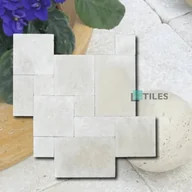 Kostki brukowe i krawężniki - Tiles Tawertyn Super Light Bębnowany Szlif French Pattern 12mm 1kpl= 0,742m2 Komplet Rzymski - miniaturka - grafika 1