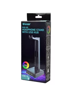 VAKOSS STOJAK GAMINGOWY NA SŁUCHAWKI Z HUB USB 2.0 PODŚWIETLENIE RGB ST-1545 - Akcesoria do słuchawek - miniaturka - grafika 2
