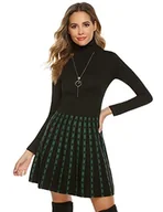 Sukienki - Irevial Sukienka z dzianiny, damska sukienka zimowa, golf, okrągły kołnierz, sukienka sweter, długość do kolan, sukienka zimowa, S-XXL - miniaturka - grafika 1