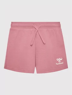 Spodnie i spodenki dla dziewczynek - Hummel Szorty sportowe Nille 213855 Różowy Regular Fit - grafika 1