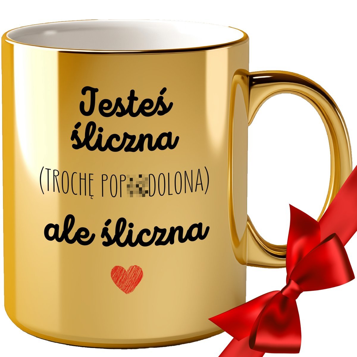 KUBEK JESTEŚ ŚLICZNA ZŁOTY POZŁACANY WALENTYNKI URODZINY DLA PRZYJACIÓŁKI