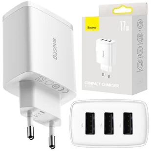 Ładowarka sieciowa BASEUS Compact 17W Biały - Ładowarki do telefonów - miniaturka - grafika 1