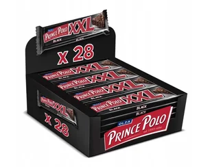 Prince Polo XXL Black Kruchy wafelek z kremem kakaowym oblany czekoladą 50 g x 28 sztuk - Batoniki - miniaturka - grafika 1