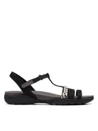 Sandały damskie - Clarks Skórzane sandały "Amanda Tealite" w kolorze czarnym - miniaturka - grafika 1
