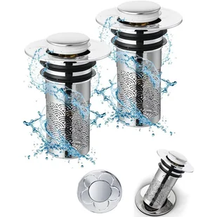 Korek do zlewu 34-40 mm, 2 szt., filtr antyzapychający do kuchni i łazienki, praktyczne akcesoria - Korki do umywalek Korek do zlewu 34-40 mm, 2 szt., filtr antyzapychający do kuchni i łazienki, praktyczne akcesoria - Korki do umywalek - miniaturka - grafika 1