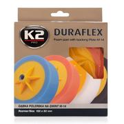 Materiały ścierne - K2 Duraflex głowica polerska z gąbką - pomarańczowa,średniościerna, gwint 14mm L - miniaturka - grafika 1