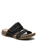 Klapki i japonki damskie - Rieker Klapki 61150-01 Czarny - miniaturka - grafika 1