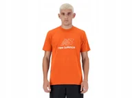Koszulki męskie - KOSZULKA męska NEW BALANCE MT41906TMO pomarańczowa S - miniaturka - grafika 1